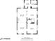 Floorplan showing the layout of the home's living room, dining area, kitchen, bedroom, laundry and bath at 4673 Bryant St, Denver, CO 80211