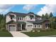 Charming two-story home with stone accents, gray siding, well-manicured lawn, and a spacious three-car garage at 9255 Ironwood St, Highlands Ranch, CO 80129