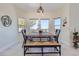 Bright dining area with large windows, an elegant table set, and a decorative chandelier at 1635 Sharps Ct, Castle Rock, CO 80109