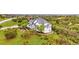 An elevated view shows a house with beautiful landscaping on a green lawn at 1635 Sharps Ct, Castle Rock, CO 80109