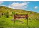 Sign indicating the William Frederick Hayden Park at Green Mountain, with blue sky and grassy hillside backdrop at 2264 S Joyce St, Lakewood, CO 80228