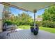 Inviting backyard space with a deck, hot tub, lush greenery, and privacy at 6979 E Fremont Ave, Centennial, CO 80112