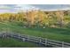 Overlooking the backyard and surrounding field, a wood fence divides the backyard and the field at 1282 Eldorado Dr, Superior, CO 80027