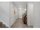 Bright entryway with wood-look floors and ample storage at 6211 Leilani Ln, Castle Rock, CO 80108