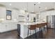 Modern kitchen with white cabinets, stainless steel appliances, and a large center island at 1280 Gentle Rain Dr, Castle Rock, CO 80109