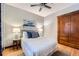 Charming bedroom featuring hardwood floors, closet and stylish decor at 125 E 11Th Ave # 2, Denver, CO 80203