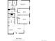 Floor plan with measurements for a living room, kitchen, bedrooms, and bathrooms at 4451 S Ammons St # 5-307, Littleton, CO 80123