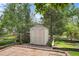 A convenient storage shed located in the backyard at 9569 Elk Mountain Cir, Littleton, CO 80125
