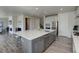 This is a spacious kitchen with a large island, stainless steel appliances, and modern gray cabinets at 14290 Hop Clover St, Parker, CO 80134