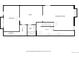 Simplified black and white basement floorplan showcasing layout of rooms and storage spaces at 5951 S Akron Way, Greenwood Village, CO 80111