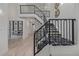 Elegant foyer with modern staircase and view of the adjacent office at 5951 S Akron Way, Greenwood Village, CO 80111
