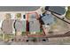 Aerial view showcasing the property lines, highlighting the backyard and surrounding neighborhood at 2976 Open Sky Way, Castle Rock, CO 80109