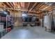 Unfinished basement with exposed beams and support systems for easy customization at 18472 E Atlantic Dr, Aurora, CO 80013