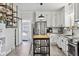 Modern kitchen with stainless steel appliances, white cabinets, and an island with seating at 1308 S Sherman St, Denver, CO 80210