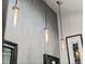 Modern bathroom with sleek pendant lights and gray tile at 1290 S Lininger Dr, Golden, CO 80401