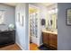 Bathroom with vanity and a view into the shower/tub room offers functionality with classic fixtures at 6251 Willow Ln, Boulder, CO 80301