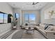 Bright living room boasts a neutral palette, stylish furnishings, and expansive lake views at 4072 W 17Th Ave, Denver, CO 80204