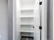 Walk-in pantry with open shelving, perfect for organized storage at 56520 E 74Th Ave, Strasburg, CO 80136