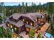 Luxury home aerial view, showcasing backyard and landscaping at 127 Windwood Cir, Breckenridge, CO 80424