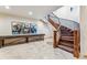 Basement with staircase and game area at 127 Windwood Cir, Breckenridge, CO 80424
