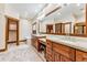 Luxurious bathroom with double vanity, soaking tub, and walk-in shower at 127 Windwood Cir, Breckenridge, CO 80424