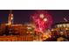 Spectacular city view featuring a vibrant fireworks display and historic brick buildings at night at 1792 Wynkoop St # 508, Denver, CO 80202