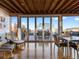 Bright living space features hardwood floors and sliding doors that open to a rooftop deck with city views at 1792 Wynkoop St # 508, Denver, CO 80202