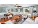 Inviting living room with hardwood floors, a dining area, and lots of natural light at 4406 S Delaware St, Englewood, CO 80110