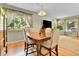 Dining area with wood table and chairs, chandelier, and plenty of natural light from the windows at 435 Cody Dr, Lakewood, CO 80226