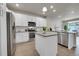 Modern kitchen featuring stainless steel appliances, white cabinetry, and an island at 5179 S Fairplay St, Aurora, CO 80015