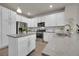 Stylish kitchen with white cabinetry, a gray countertop island, and stainless steel appliances at 5179 S Fairplay St, Aurora, CO 80015