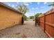 Exterior backyard with a private gate with access to rear of property and ample space for customization at 8460 Corona St, Denver, CO 80229