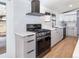 Bright kitchen with modern appliances, white countertops, and hardwood floors at 2435 S Meade St, Denver, CO 80219