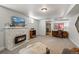 Basement with fireplace and adjacent study room at 3083 Ash St, Denver, CO 80207