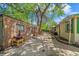 The backyard features a storage shed and plenty of space for outdoor activities at 3384 Avenue F, Kittredge, CO 80457