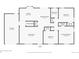 Main level floor plan featuring dimensions for the kitchen, living room, bedrooms, and garage space at 2201 S Lowell Blvd, Denver, CO 80219