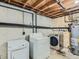 This unfinished laundry room features new side-by-side washer and dryer hookups at 1145 W 101St Ave, Northglenn, CO 80260