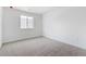 An empty bedroom featuring a large window for natural lighting and neutral carpet at 9092 Telluride Ct, Commerce City, CO 80022