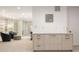 Finished basement with built-in shelving, accent lighting, and cozy seating at 450 Steele St, Denver, CO 80206