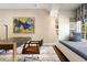 Cozy office with a window bench, accent wall, and modern lighting at 450 Steele St, Denver, CO 80206