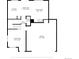 Detailed first floor plan of the home, featuring a kitchen, dining area, living room, and garage at 19707 E 59Th Pl, Aurora, CO 80019