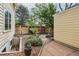 Private backyard features mature trees, stone pathway, and garden area, creating a tranquil outdoor oasis at 2255 18Th St, Boulder, CO 80302