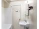 Compact bathroom with a classic sink and shower at 2914 W 29Th Ave, Denver, CO 80211