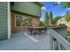 Inviting back deck with outdoor dining set, ideal for enjoying the serene surroundings at 1321 Ruby Way, Longmont, CO 80504