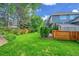 Expansive backyard with lush green lawn and privacy fence, great for outdoor activities at 1321 Ruby Way, Longmont, CO 80504