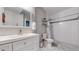 Bright bathroom with a spacious shower, modern fixtures, and a clean design at 11829 Deorio St, Parker, CO 80134