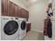 Laundry room with washer, dryer, and cabinets at 15994 La Plata Peak Pl, Broomfield, CO 80023