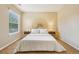 Serene bedroom features a plush carpet, large window, and stylish fan-shaped decor over the bed at 2605 Gray Wolf Loop, Broomfield, CO 80023