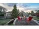 Inviting backyard space with fire pit area and comfortable seating, perfect for relaxation at 5631 Silver Bluff Ct, Parker, CO 80134