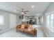 Cozy living room features a modern gray interior, with an open-concept kitchen and a comfortable sofa at 14701 E Colfax Ave # A5, Aurora, CO 80011